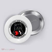 I Like Cats And Bowling And Maybe 3 People Funny Cat Lovers Button thumb 0