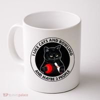I Like Cats And Bowling And Maybe 3 People Funny Cat Lovers Coffee Mug thumb 0