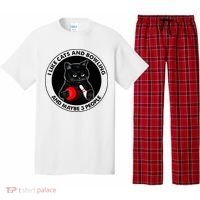 I Like Cats And Bowling And Maybe 3 People Funny Cat Lovers Pajama Set thumb 0