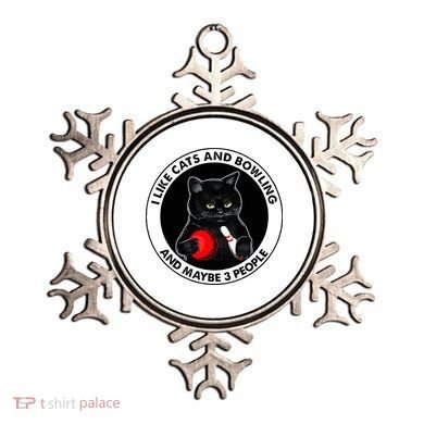 I Like Cats And Bowling And Maybe 3 People Funny Cat Lovers Ornament