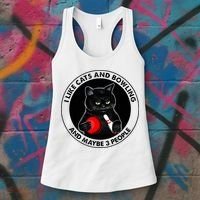 I Like Cats And Bowling And Maybe 3 People Funny Cat Lovers Women's Tank Top thumb 3