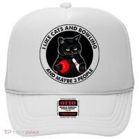 I Like Cats And Bowling And Maybe 3 People Funny Cat Lovers Hat thumb 0