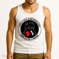 I Like Cats And Bowling And Maybe 3 People Funny Cat Lovers Tank Top thumb 3