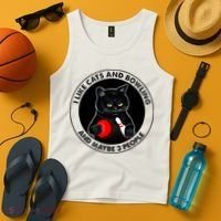 I Like Cats And Bowling And Maybe 3 People Funny Cat Lovers Tank Top thumb 4