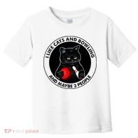 I Like Cats And Bowling And Maybe 3 People Funny Cat Lovers Toddler T-Shirt thumb 0