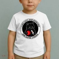 I Like Cats And Bowling And Maybe 3 People Funny Cat Lovers Toddler T-Shirt thumb 2