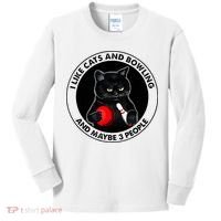 I Like Cats And Bowling And Maybe 3 People Funny Cat Lovers Kids Long Sleeve Shirt thumb 0