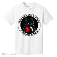 I Like Cats And Bowling And Maybe 3 People Funny Cat Lovers Kids T-Shirt thumb 0