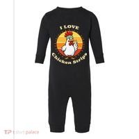 I Love Chicken Strips Funny Chicken Fast Food Lover Infant Fleece One Piece thumb 0