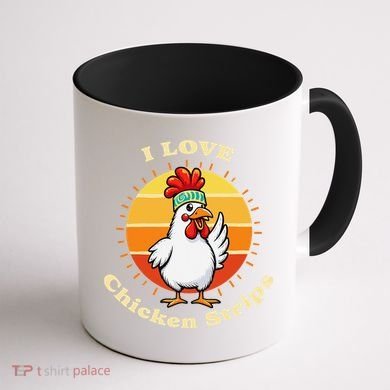 I Love Chicken Strips Funny Chicken Fast Food Lover Coffee Mug back