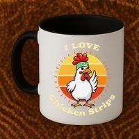 I Love Chicken Strips Funny Chicken Fast Food Lover Coffee Mug thumb 2
