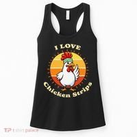 I Love Chicken Strips Funny Chicken Fast Food Lover Women's Tank Top thumb 0