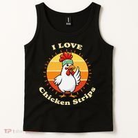 I Love Chicken Strips Funny Chicken Fast Food Lover Tank Top thumb 2