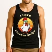 I Love Chicken Strips Funny Chicken Fast Food Lover Tank Top thumb 3