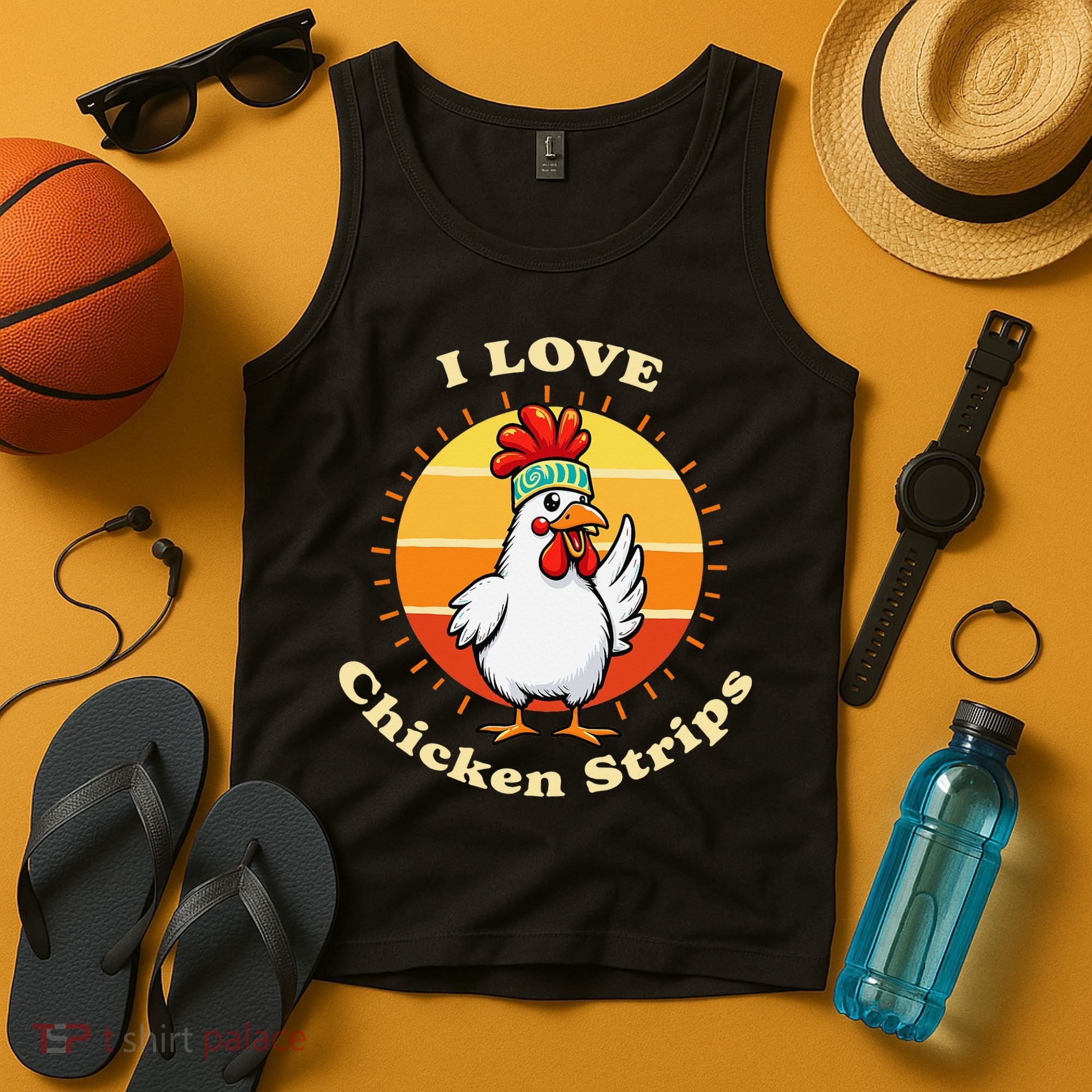 I Love Chicken Strips Funny Chicken Fast Food Lover Tank Top