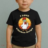 I Love Chicken Strips Funny Chicken Fast Food Lover Toddler T-Shirt thumb 2