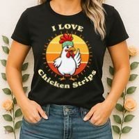I Love Chicken Strips Funny Chicken Fast Food Lover Women's T-Shirt thumb 2