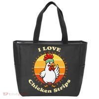 I Love Chicken Strips Funny Chicken Fast Food Lover Tote Bag thumb 0