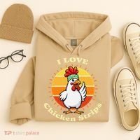 I Love Chicken Strips Funny Chicken Fast Food Lover Hoodie thumb 4