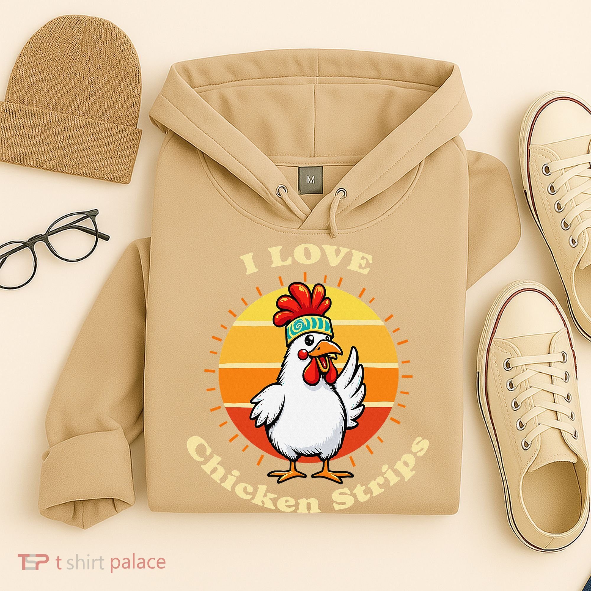 I Love Chicken Strips Funny Chicken Fast Food Lover Hoodie
