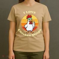 I Love Chicken Strips Funny Chicken Fast Food Lover T-Shirt thumb 4