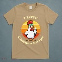 I Love Chicken Strips Funny Chicken Fast Food Lover T-Shirt thumb 5