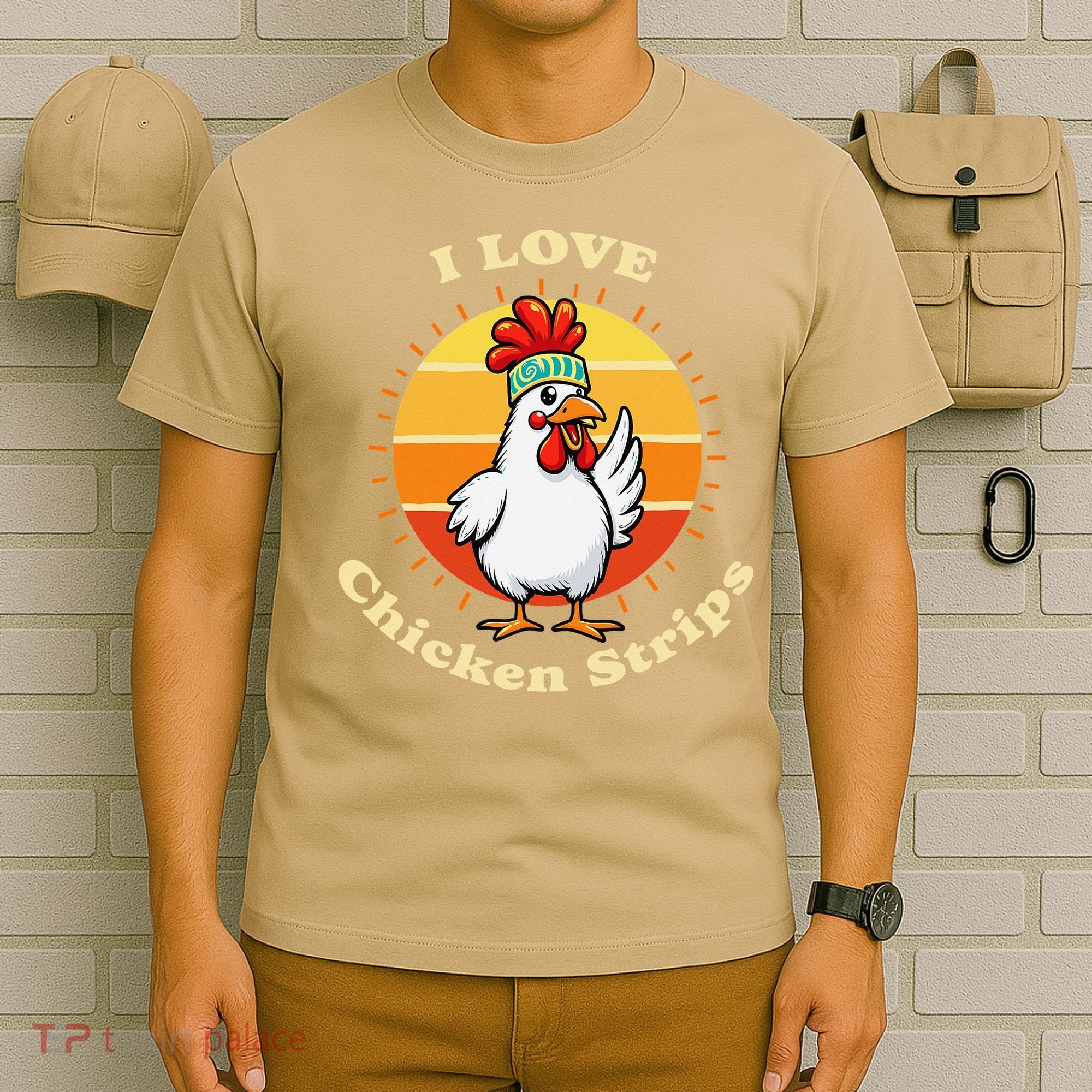 I Love Chicken Strips Funny Chicken Fast Food Lover T-Shirt