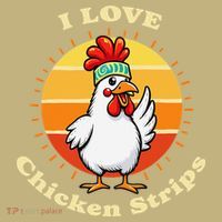 I Love Chicken Strips Funny Chicken Fast Food Lover T-Shirt thumb 7