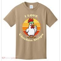 I Love Chicken Strips Funny Chicken Fast Food Lover Kids T-Shirt thumb 0