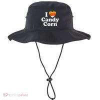 I Love Candy Corn Funny Halloween Retro 80s 70s Costume Bucket Hat thumb 0