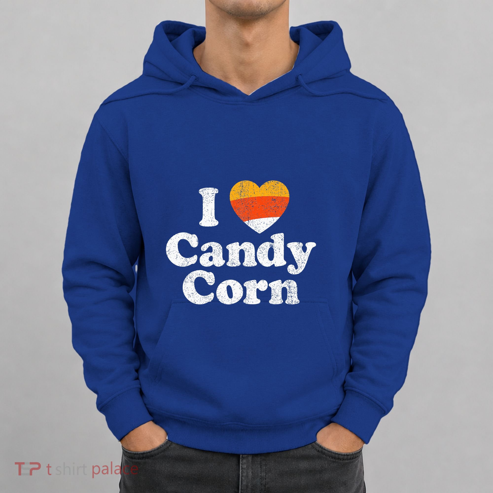 I Love Candy Corn Funny Halloween Retro 80s 70s Costume Hoodie