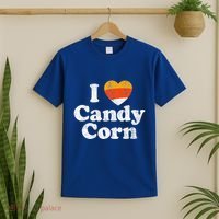 I Love Candy Corn Funny Halloween Retro 80s 70s Costume T-Shirt thumb 2