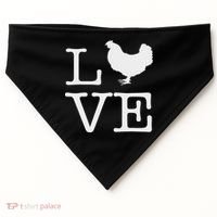 I Love Chickens Funny Chicken Lover Gift USA-Made Doggie Bandana thumb 0