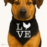 I Love Chickens Funny Chicken Lover Gift USA-Made Doggie Bandana thumb 1