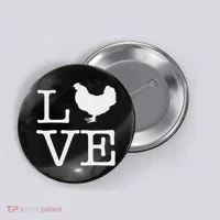 I Love Chickens Funny Chicken Lover Gift Button thumb 0