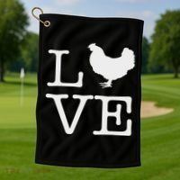 I Love Chickens Funny Chicken Lover Gift Golf Towel thumb 1