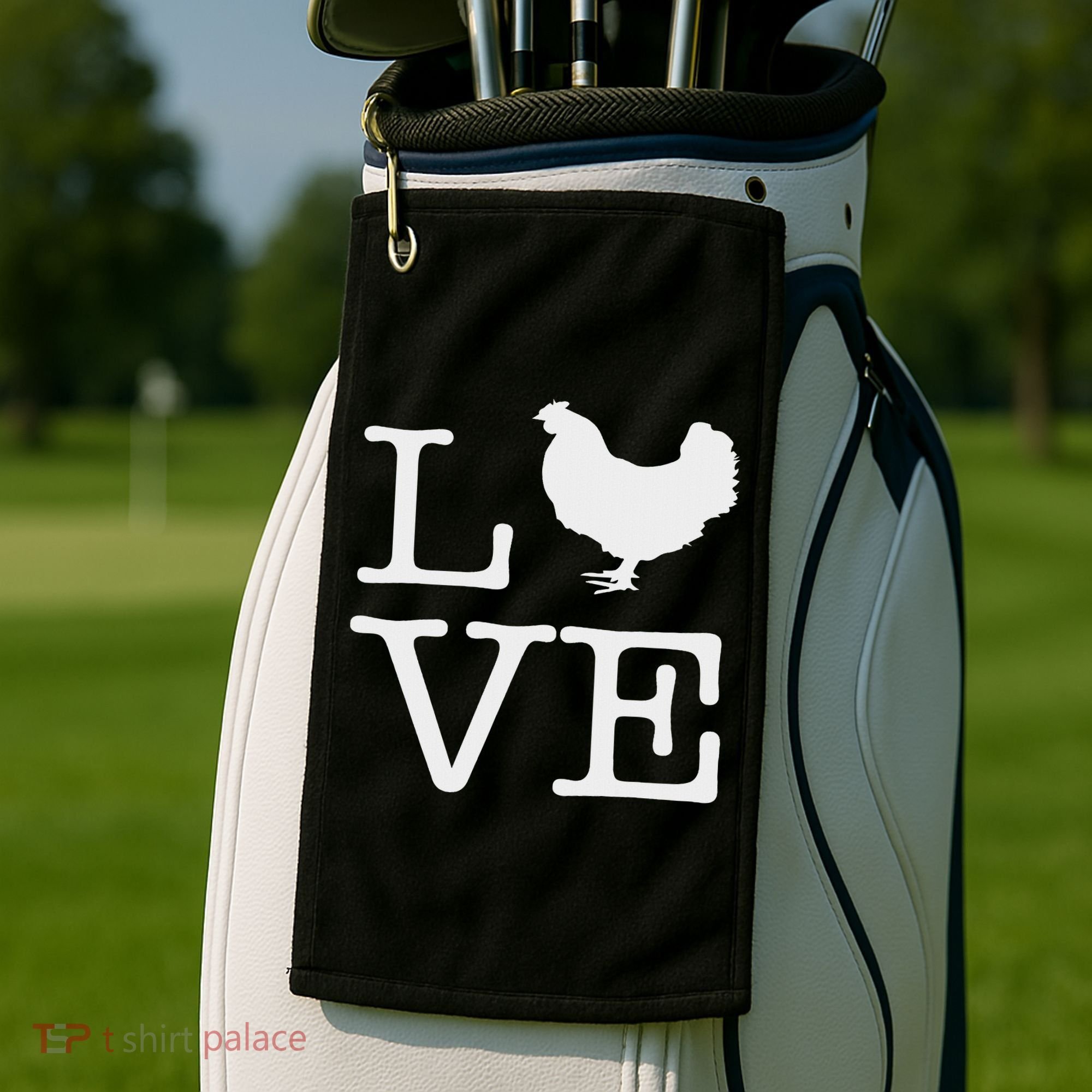 I Love Chickens Funny Chicken Lover Gift Golf Towel