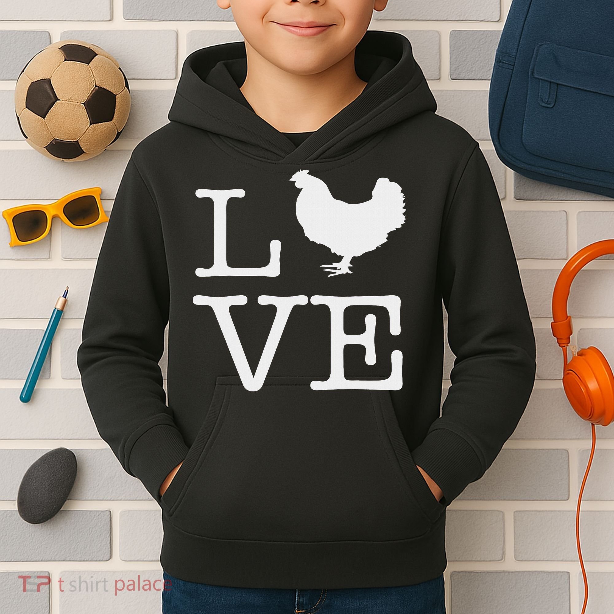 I Love Chickens Funny Chicken Lover Gift Kids Hoodie