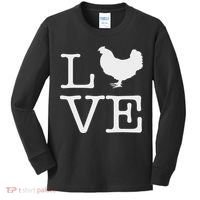 I Love Chickens Funny Chicken Lover Gift Kids Long Sleeve Shirt thumb 0