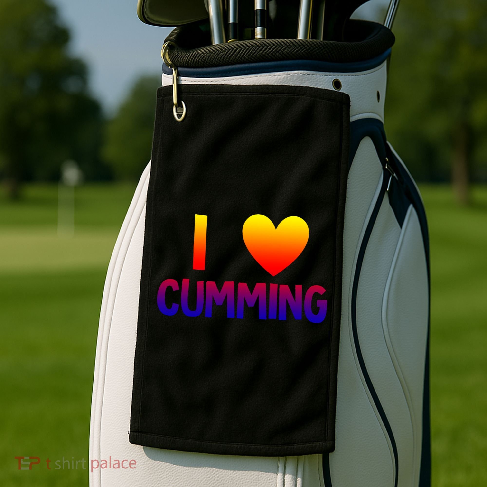 I Love Cumming Georgia Forsyth County Lover State Home Ga Gift Golf Towel