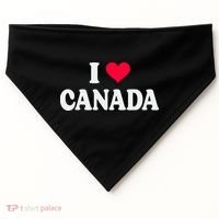 I Love Canada Day Heart Canadian USA-Made Doggie Bandana thumb 0