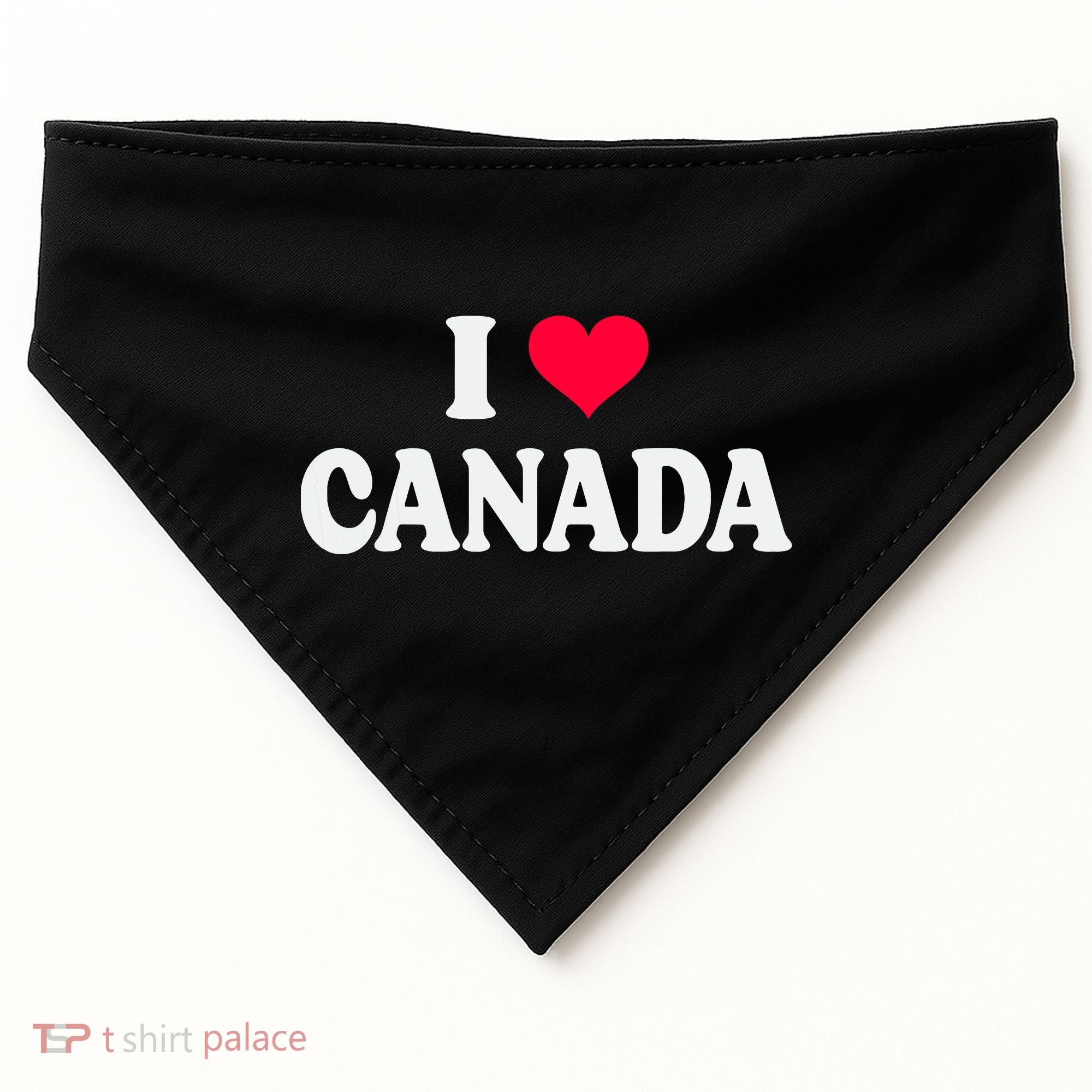 I Love Canada Day Heart Canadian USA-Made Doggie Bandana