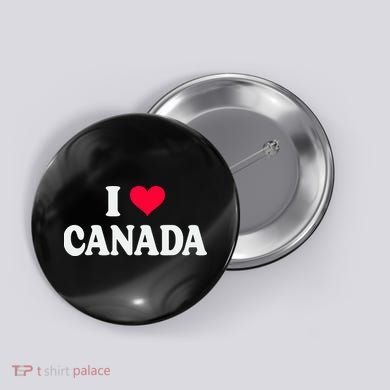 I Love Canada Day Heart Canadian Button