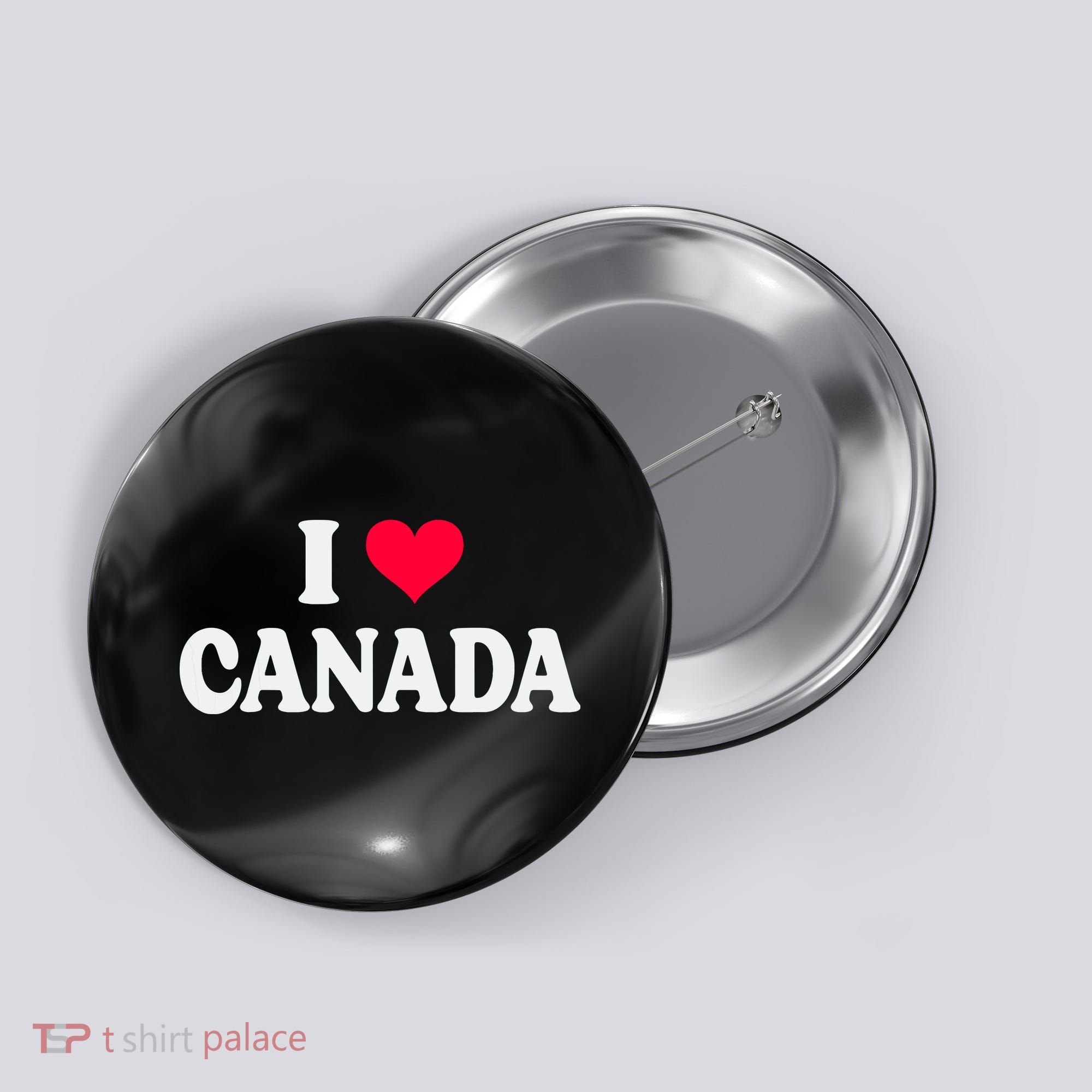 I Love Canada Day Heart Canadian Button