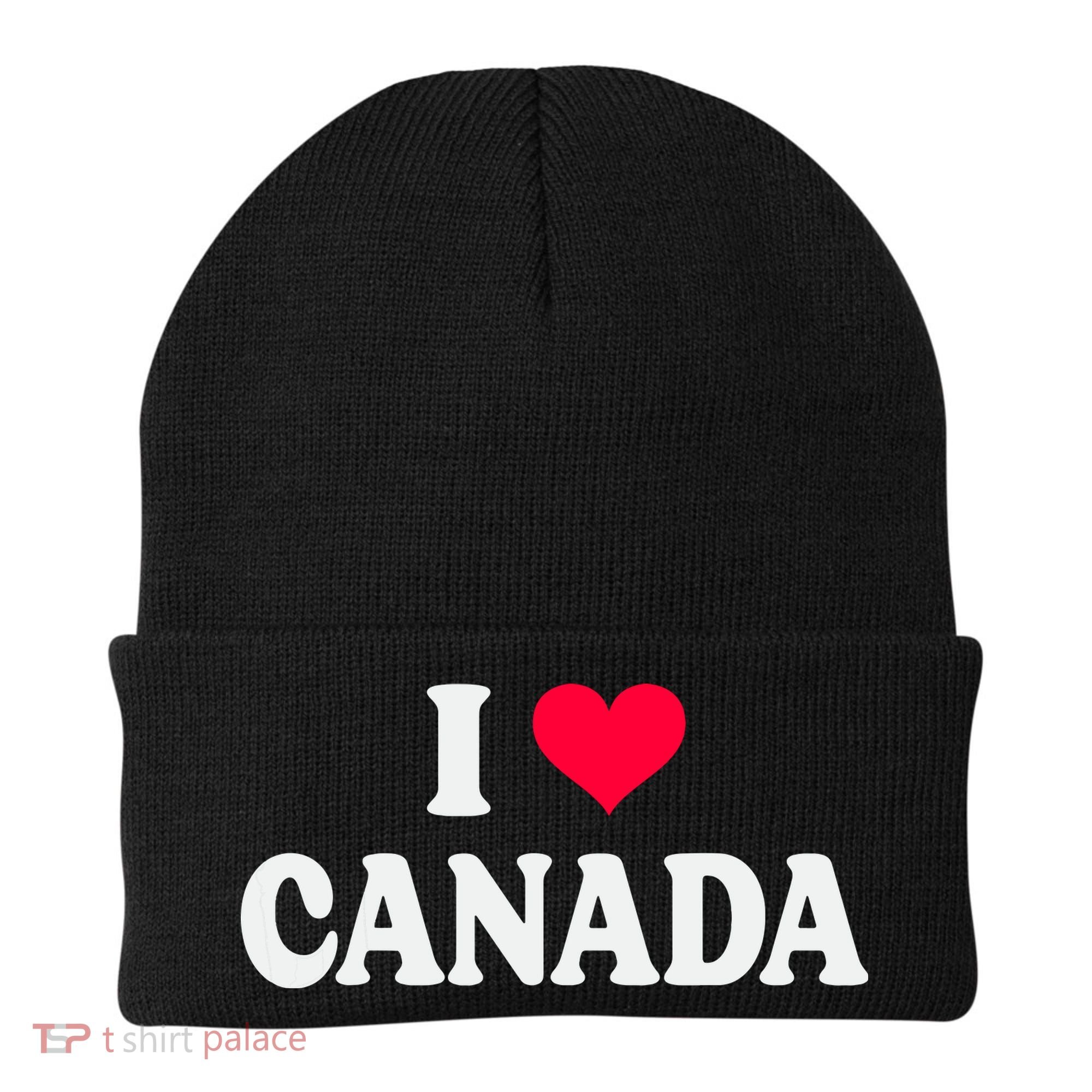 I Love Canada Day Heart Canadian Beanie