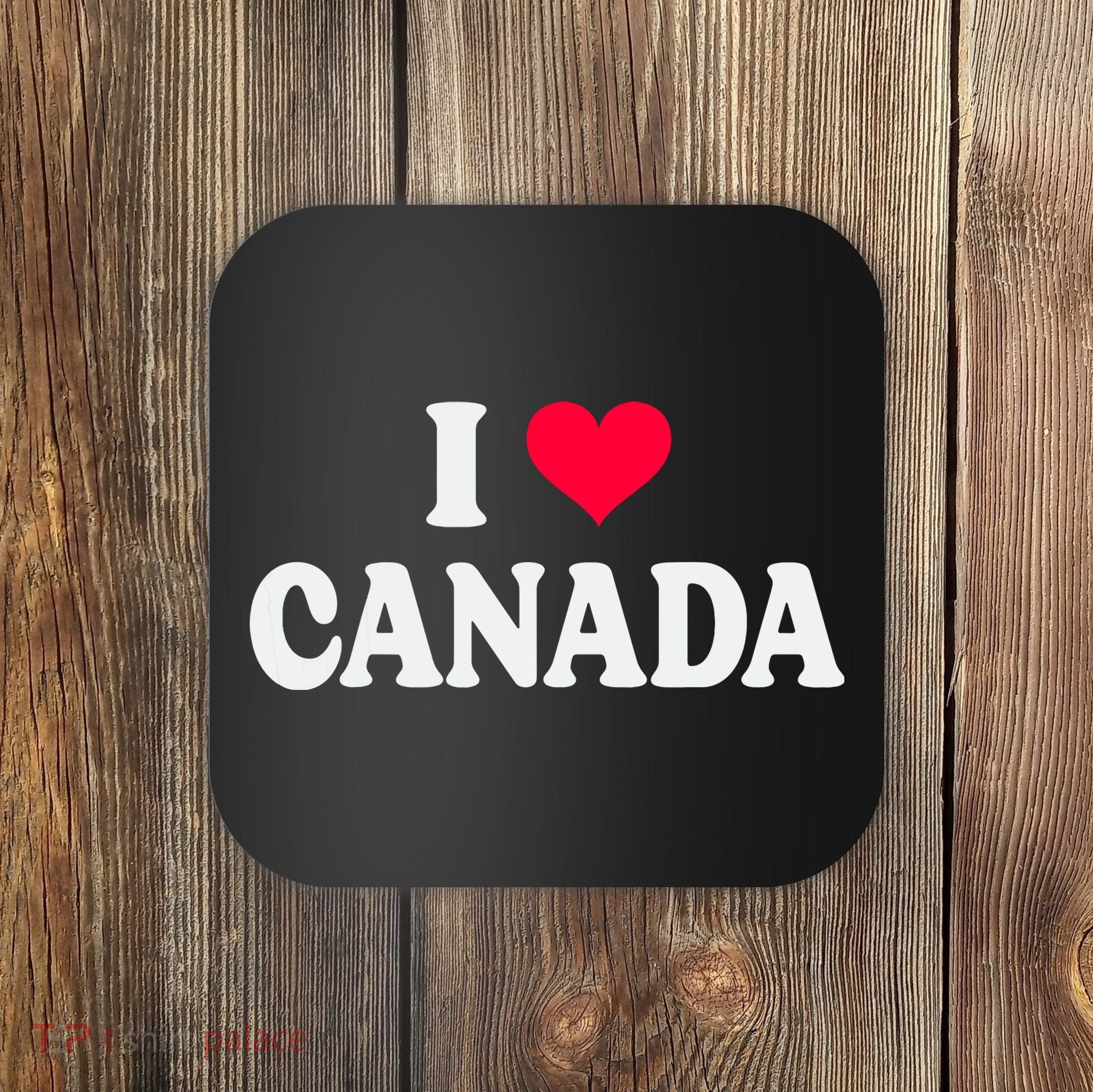I Love Canada Day Heart Canadian Coaster