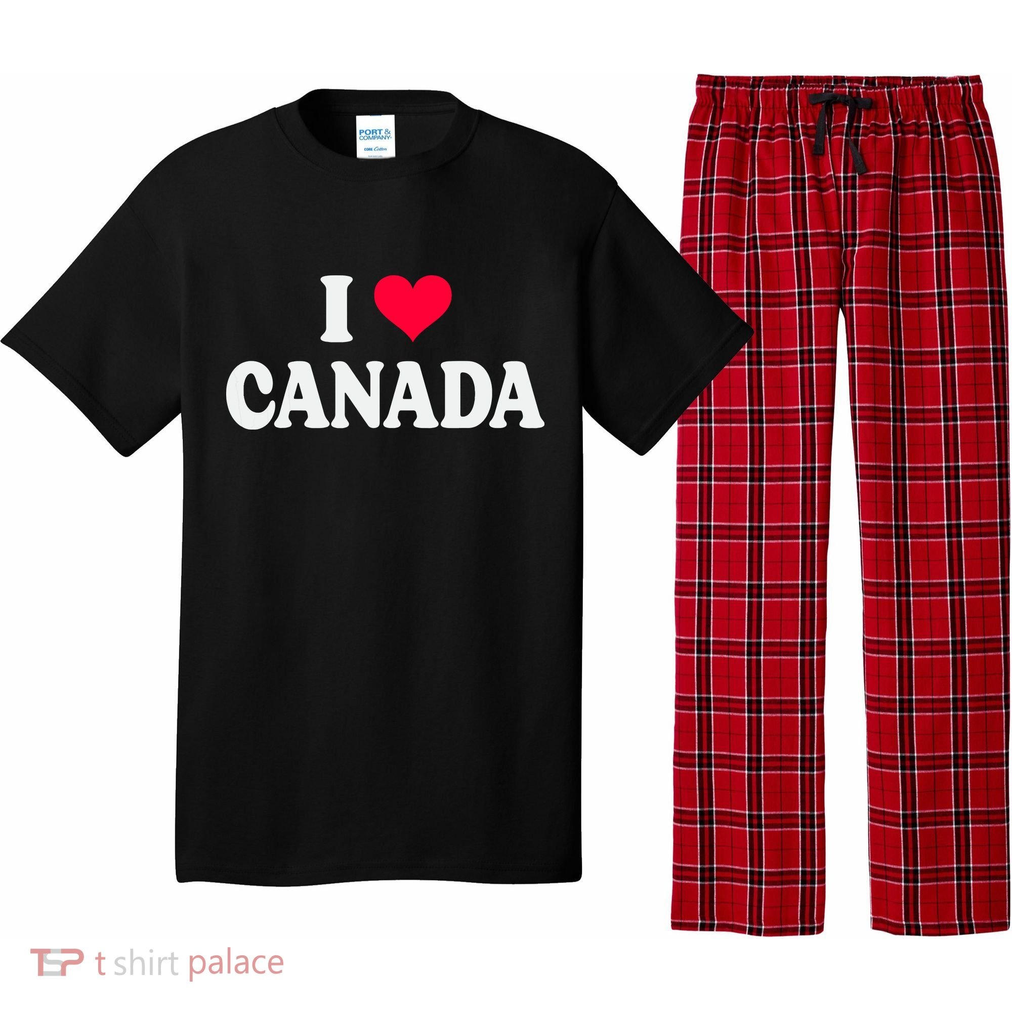 I Love Canada Day Heart Canadian Pajama Set