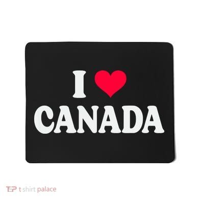 I Love Canada Day Heart Canadian Mousepad