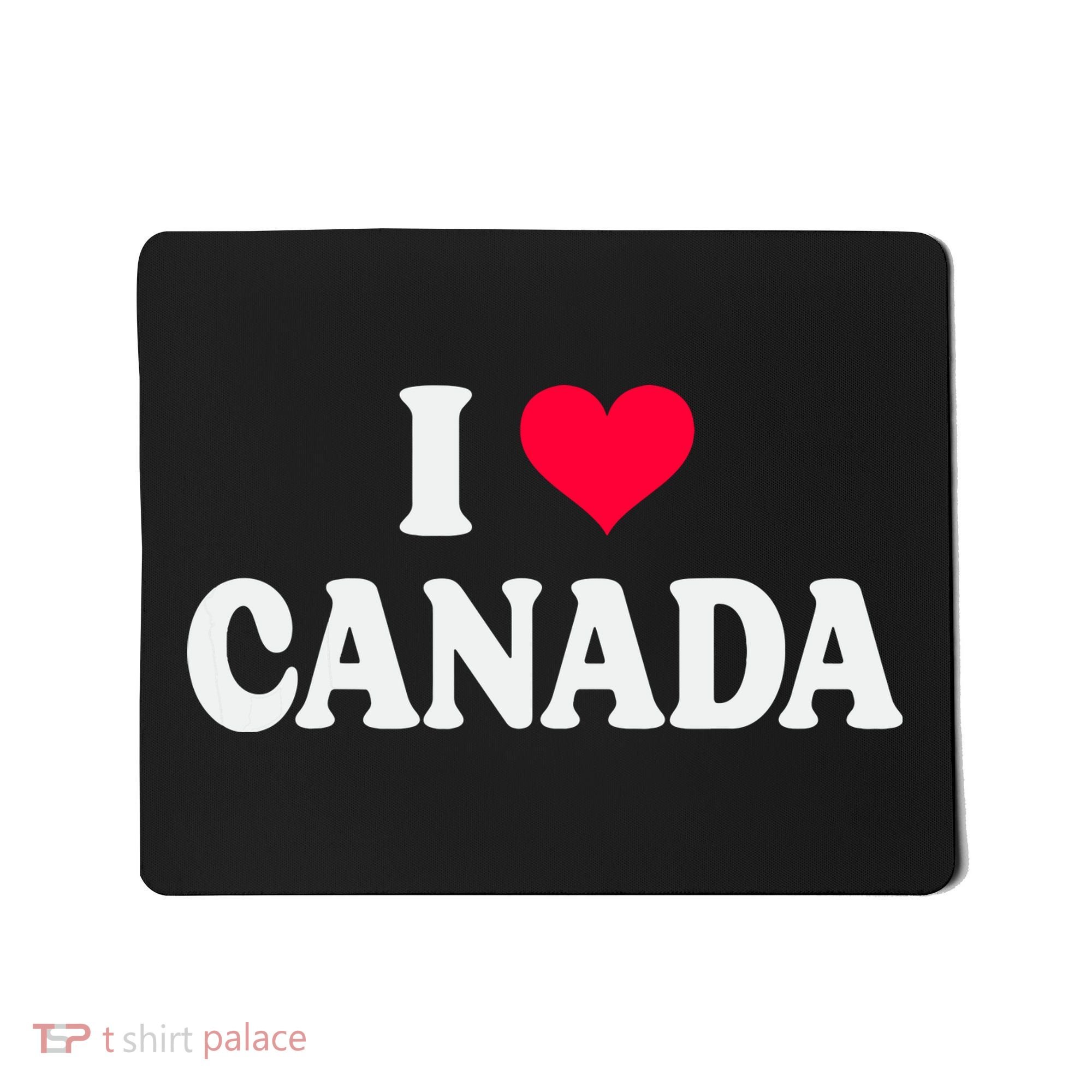 I Love Canada Day Heart Canadian Mousepad