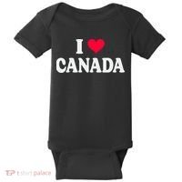 I Love Canada Day Heart Canadian Baby Bodysuit thumb 0